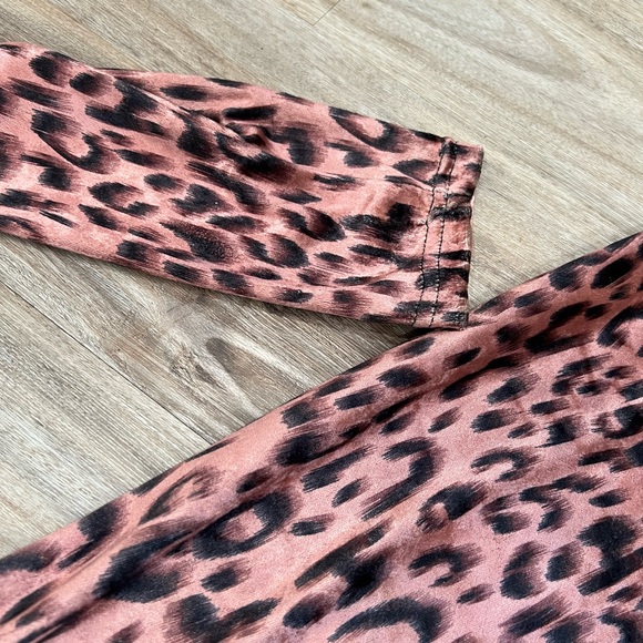 Leopard print high neck bodycon mini dress velvet - Picture 5 of 5